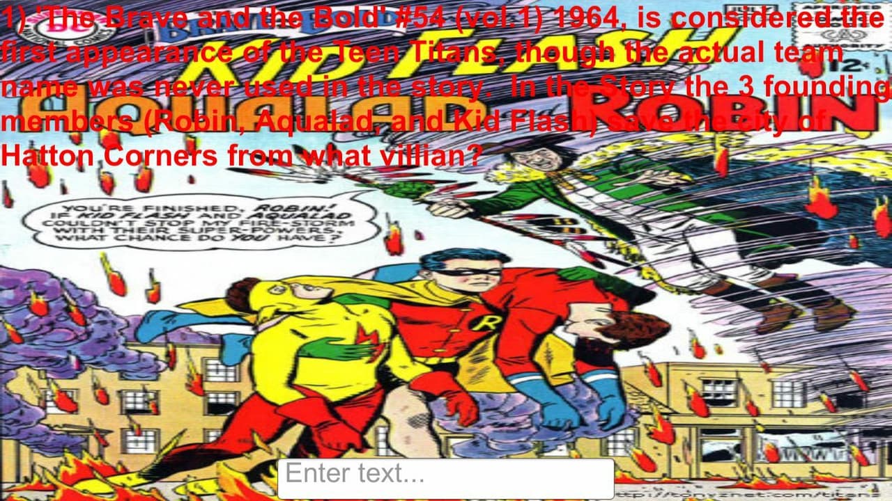 Teen Titans Trivia Game