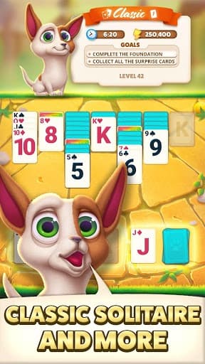 Solitaire Pets Adventure - Classic Card Game screenshot 2