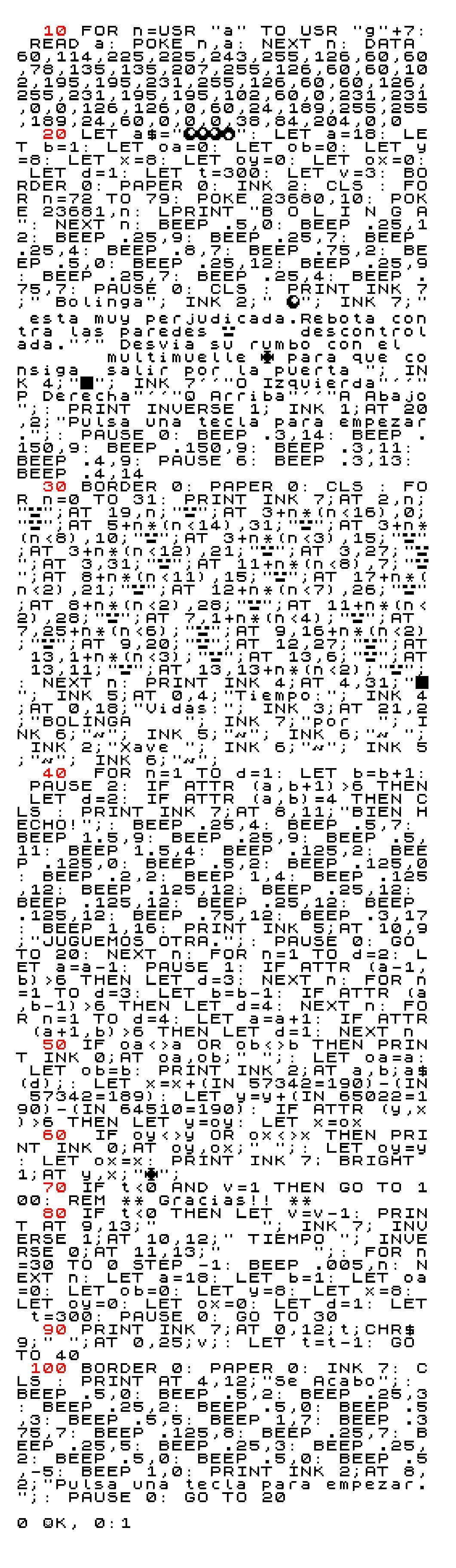 Bolinga (ZX Spectrum) by Xave