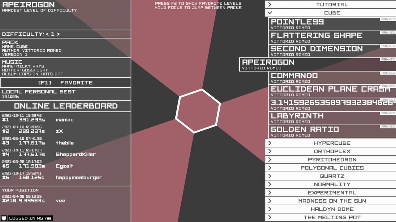 Open Hexagon (itch) screenshot 4