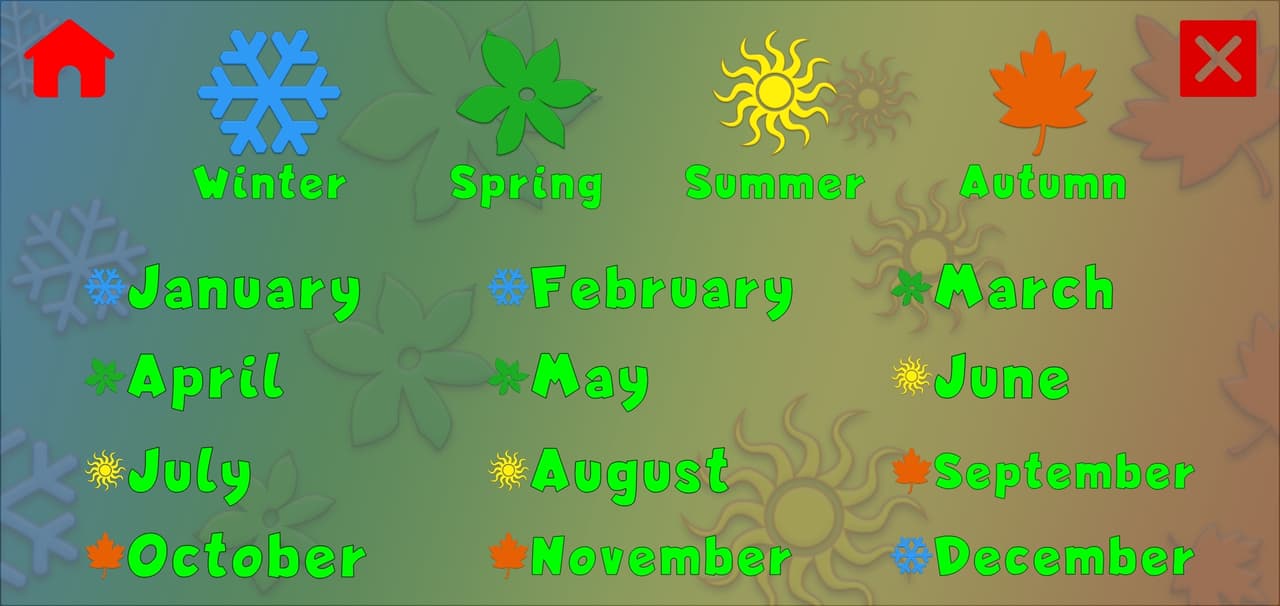 Learn: Months and Seasons screenshot 4