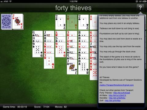 Forty Thieves Lite screenshot 4