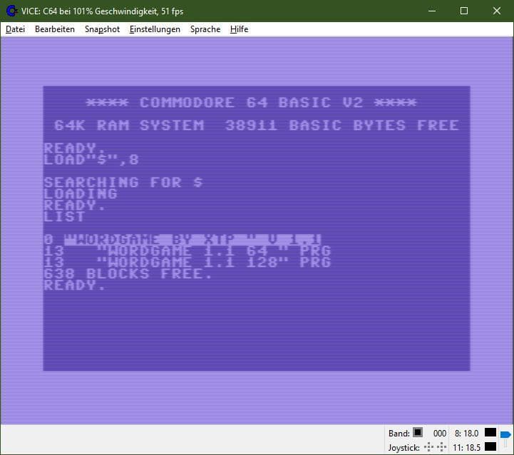 Wortspiel / Wordgame (C64/C128) screenshot 4