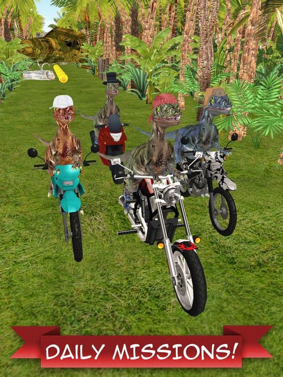 MotoRaptor - Velociraptor Motorcycle Jurassic Run screenshot 3