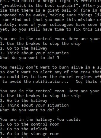 Space Ship Text Adventure
