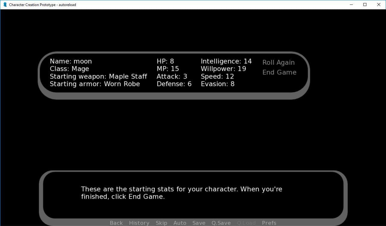 Character Creation Prototype screenshot 2