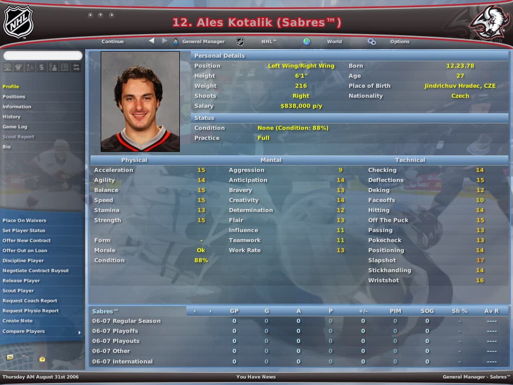 NHL Eastside Hockey Manager 2007 screenshot 4