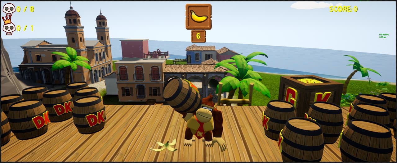 Donkey Kong vs Banana Thieves (PS One style) screenshot 5