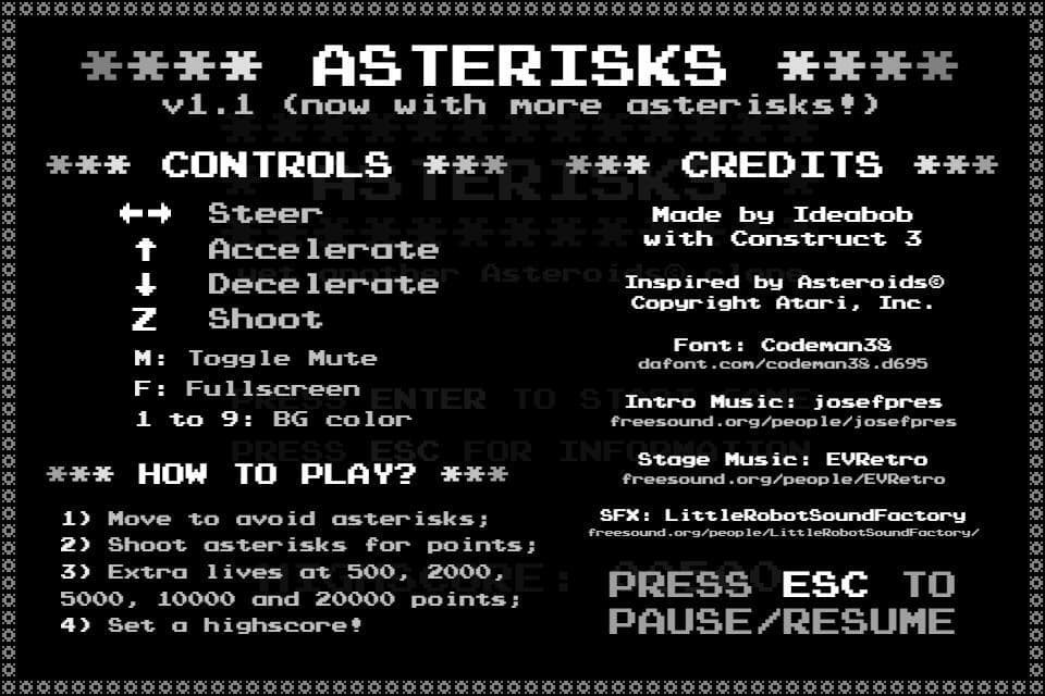 Asterisks screenshot 2