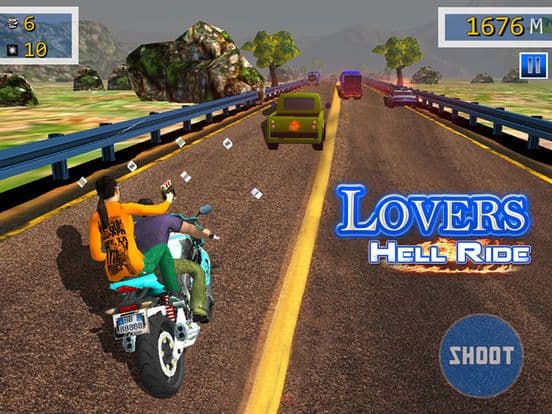 Lovers Hell Ride - Free Racing and Shooting Game