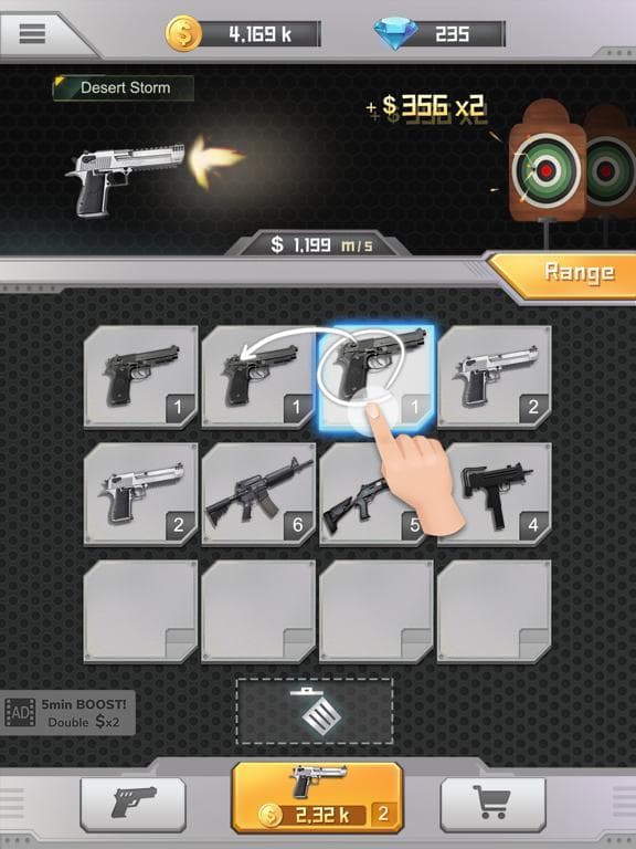 Idle Gun Range: Merge n Shoot! screenshot 2