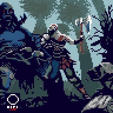 God of War... but pixelated...