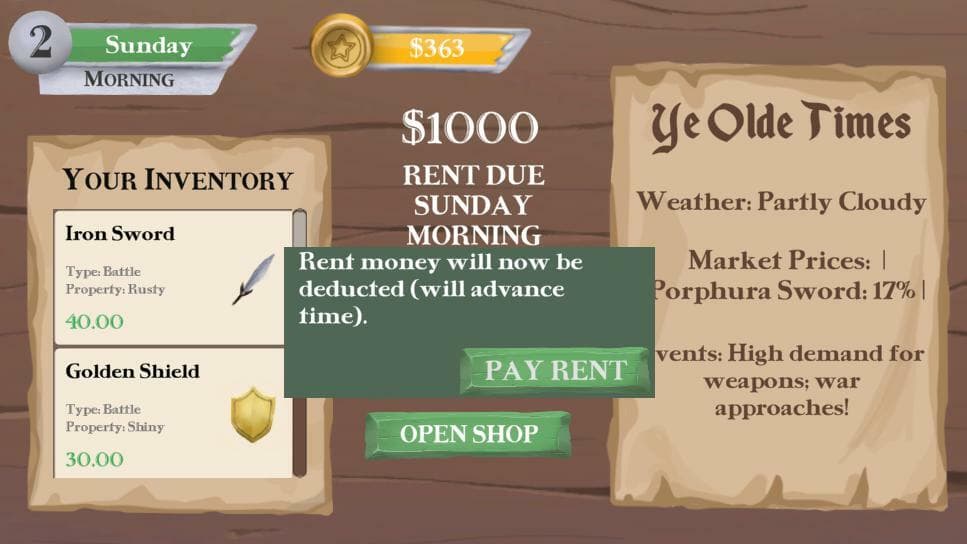 You are the Shopkeeper in an RPG
