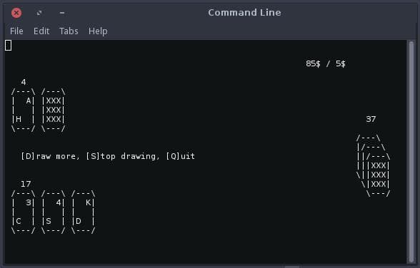 Console Blackjack for GNU/Linux LOL :3