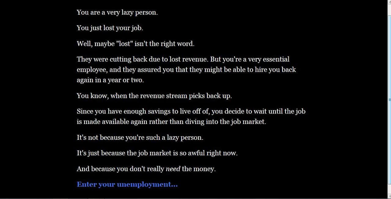 You are a very lazy person. screenshot 2