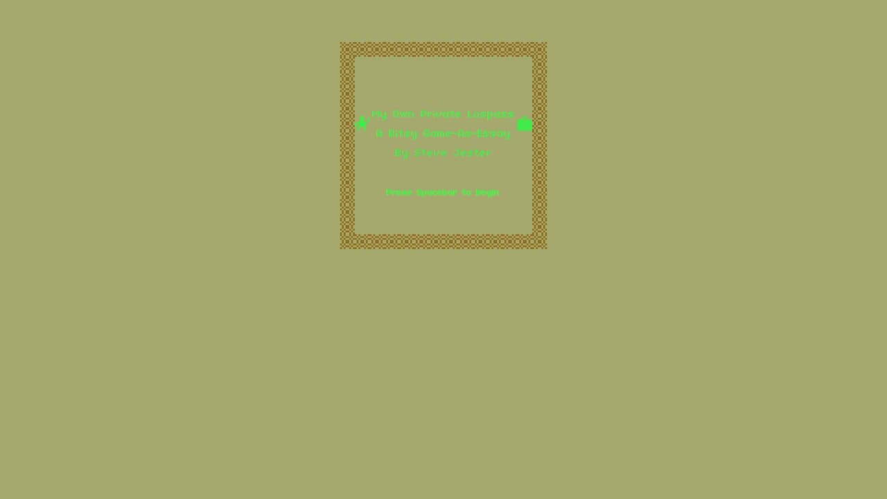 Bitsy3D+Twine Project: My Own Private Lospass