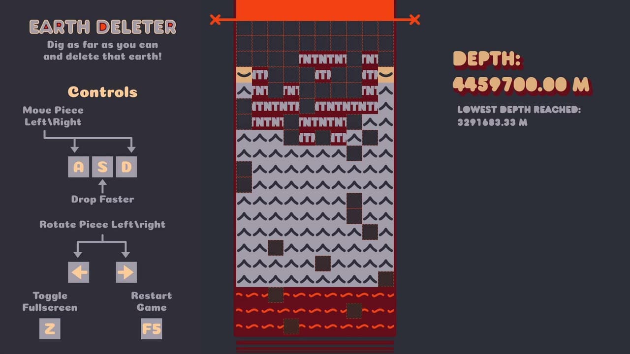 Earth Deleter - LDJam 48 - Deeper and Deeper screenshot 2
