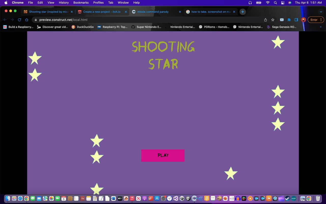 Shooting star (inspired by missile command)