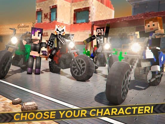 Cube Motorcycle City Roads: Free Block Racing Games Edition screenshot 4