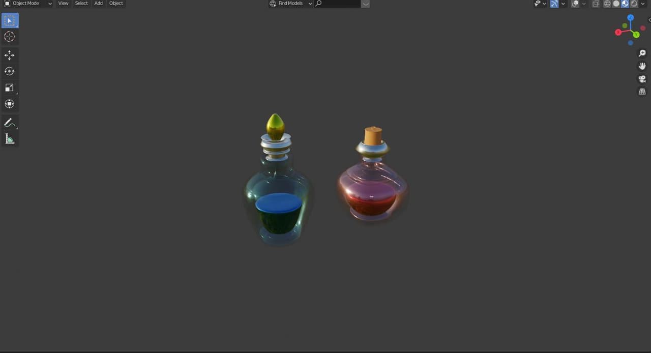 Asset Potion HP and MP for games.(Blender/FBX)