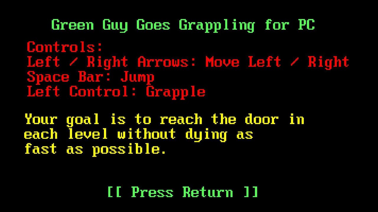 Green Guy Goes Grappling: PC