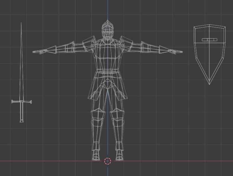 Lowpoly Knight model 01 with sword and shield Low-poly 3D model FBX files screenshot 4