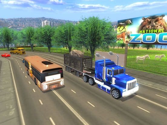 Zoo Animals Transporter Truck parking Simulator 3D screenshot 2