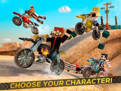Cubikes | Desert Dirt Bikes Racing & Crafting Game For Free screenshot 4