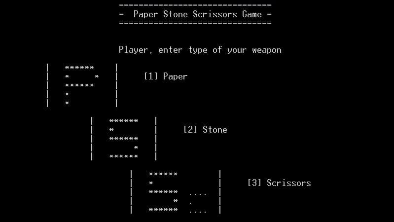 Paper Stone Scrissors Game
