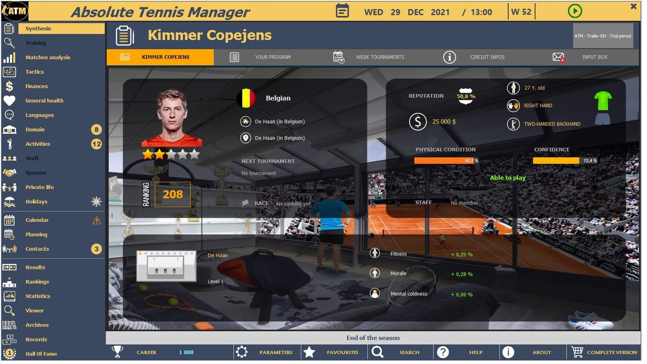 Absolute Tennis Manager screenshot 5