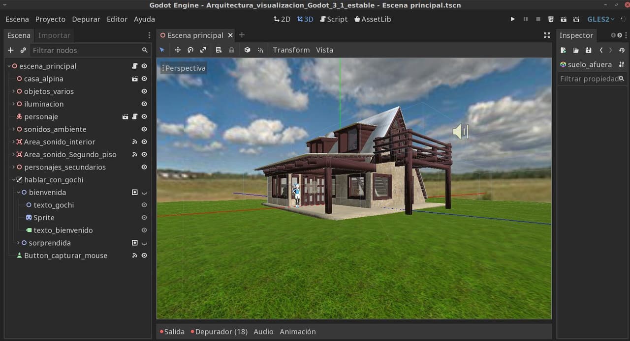 Arquitectura visualización con Godot Engine