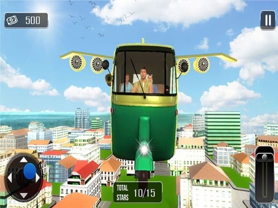 Futuristic Flying tuk tuk rickshaw simulator 3D