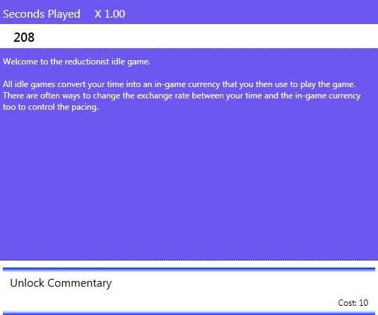 A Reductionist Idle Game