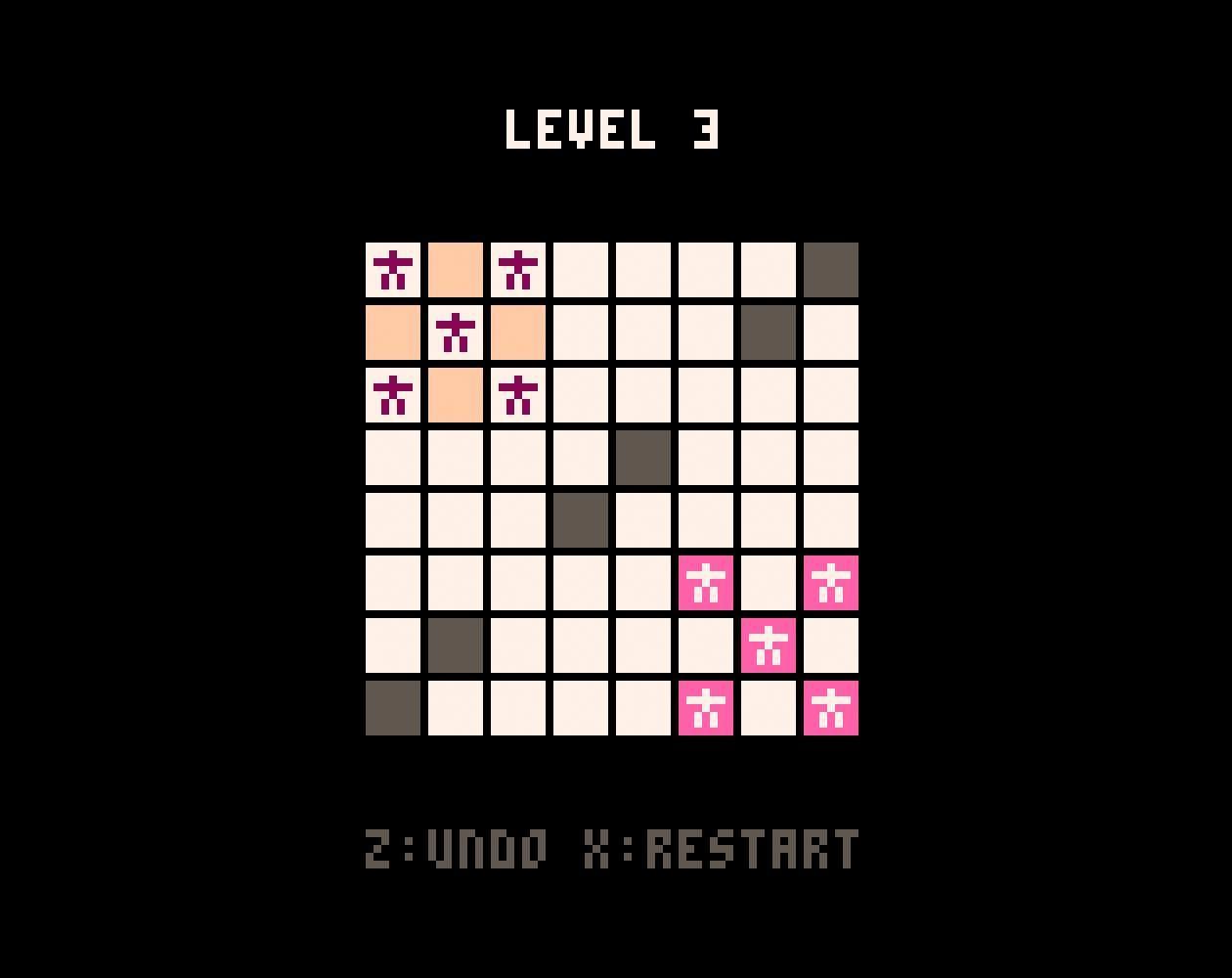 three sokoban levels