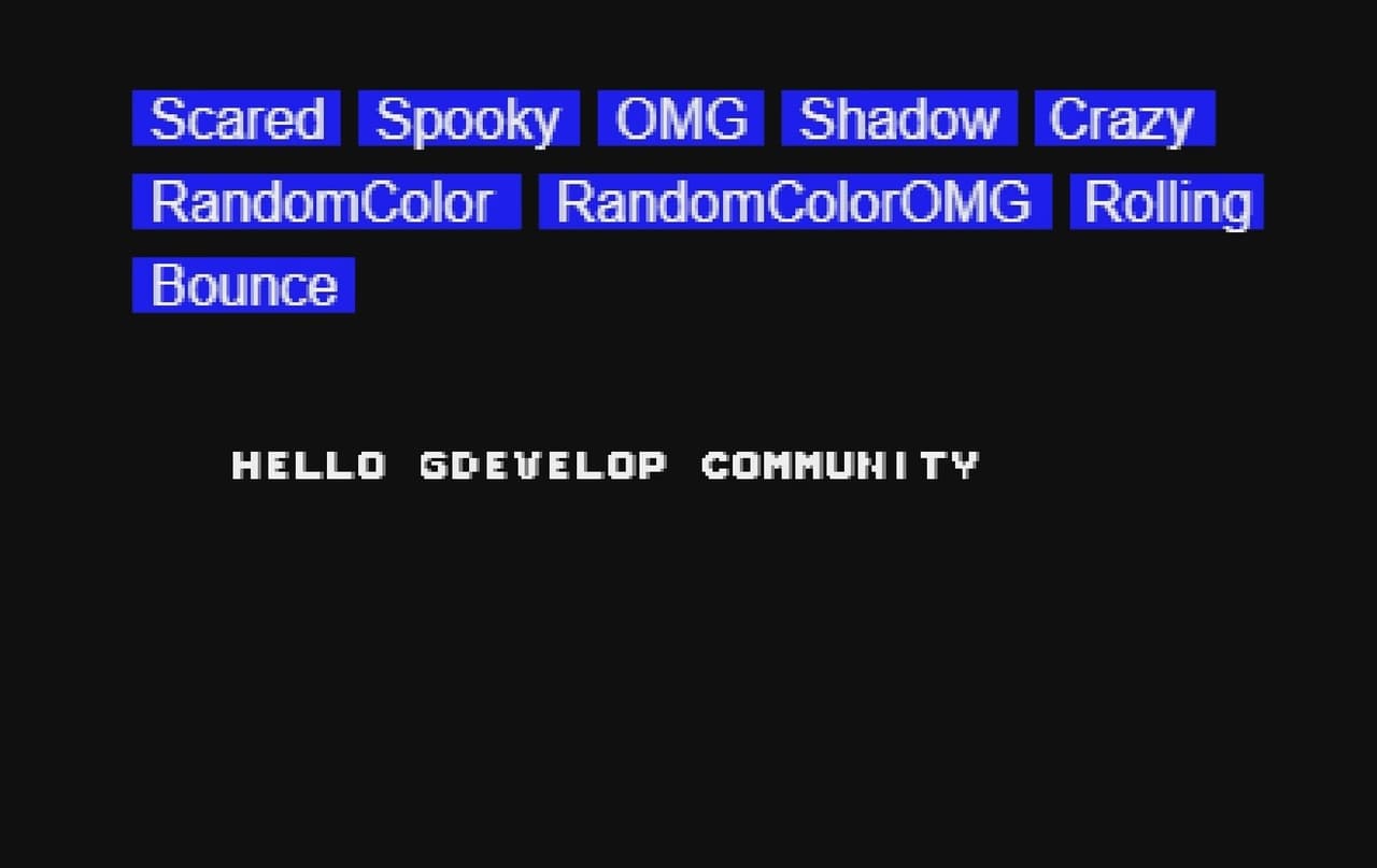 GDevelop 5 Text Effects