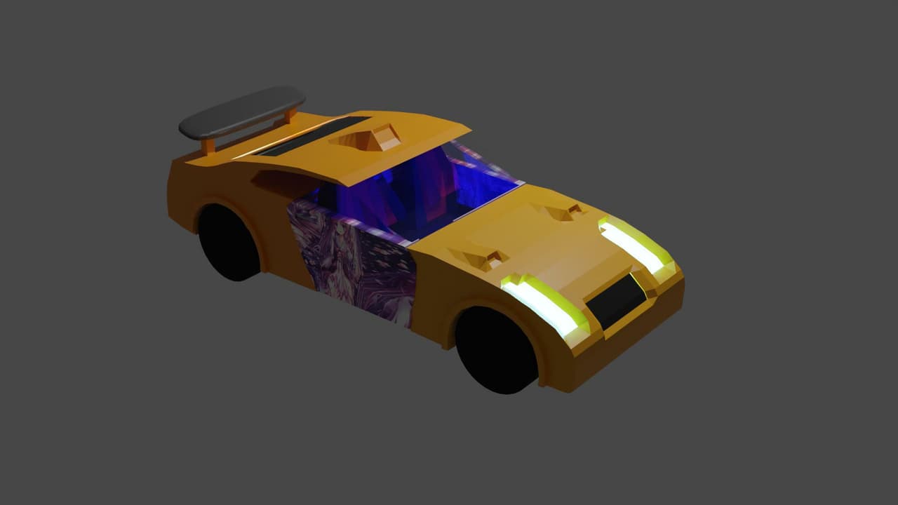 Low - poly car for game .OBJ