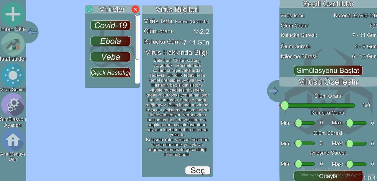 Virus Simülasyonu screenshot 3