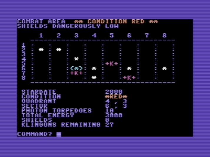 Super Star Trek (C64) screenshot 3