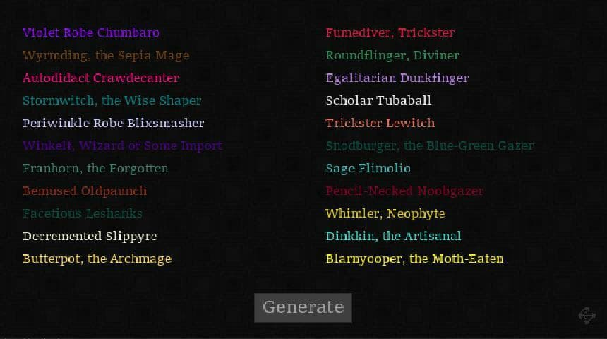 Wizard Names screenshot 2