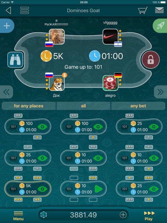 Dominoes LiveGames