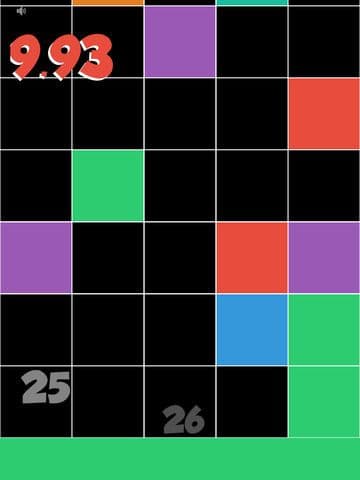 Dont tap any black tile! Touch the lowest colored tile only! Reach the target as soon as possible. screenshot 2
