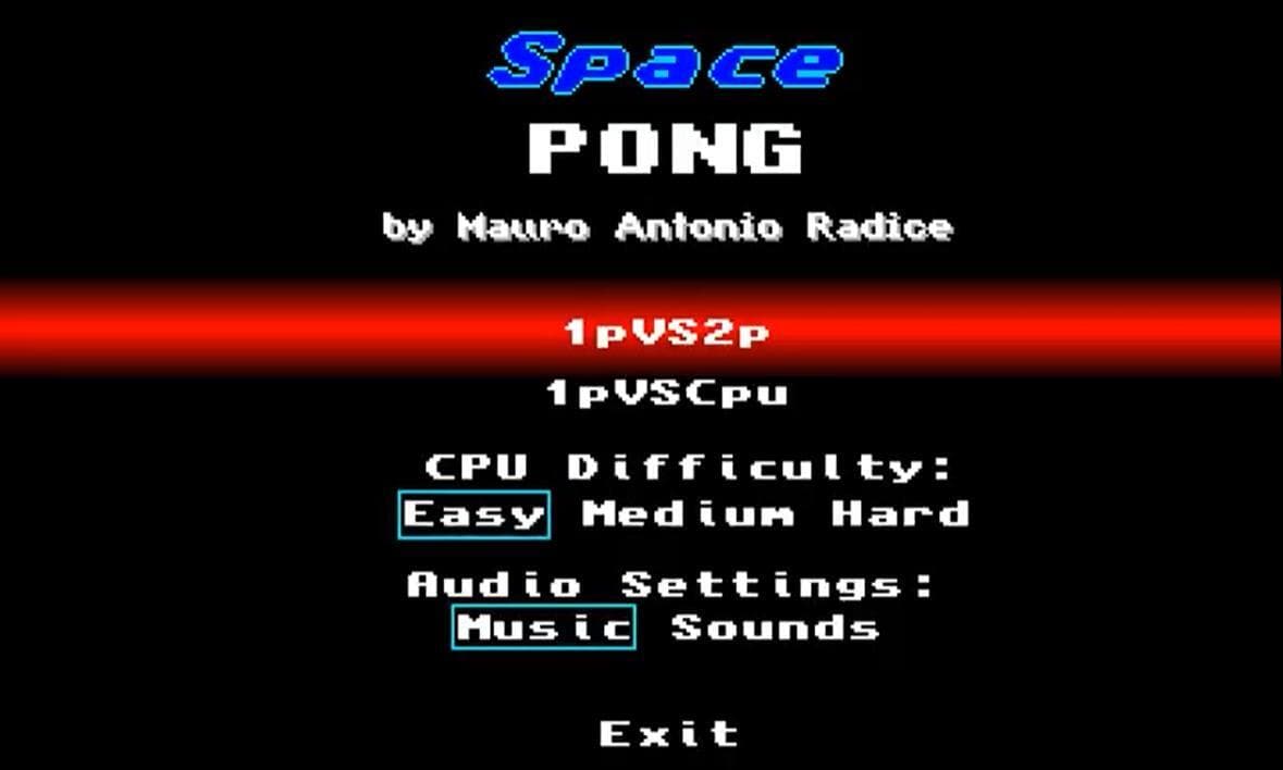 Space Pong for Amiga - By Mauro Antonio Radice