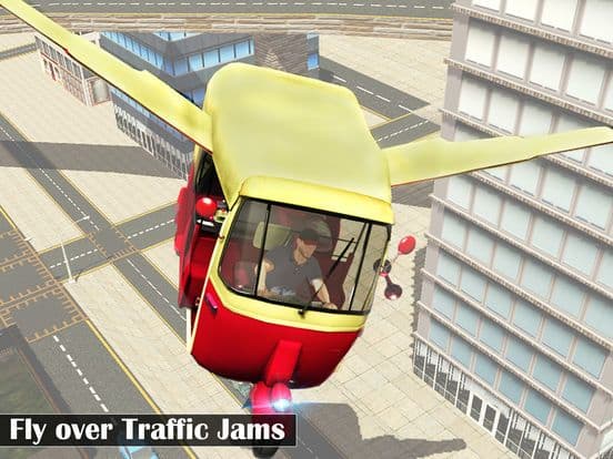 Futuristic Flying Tuk Tuk Simulator - Auto Rickshaw Driving screenshot 4