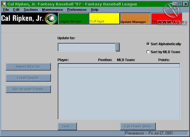 Cal Ripken, Jr. Fantasy Baseball 97 screenshot 2