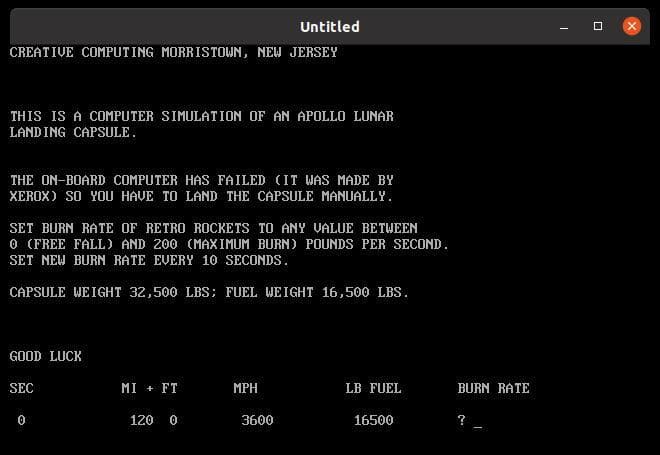 1970s BASIC Computer Games compiled for Linux screenshot 2