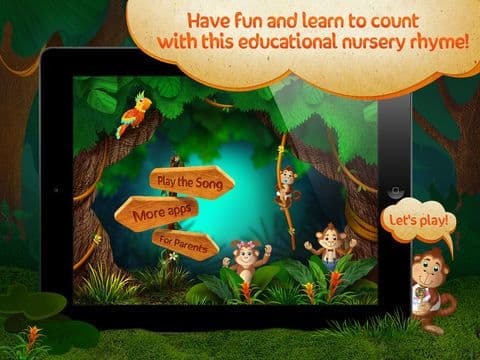Kids Apps ∙ 5 Little Monkeys jumping on the bed. Interactive Nursery Rhymes. screenshot 2