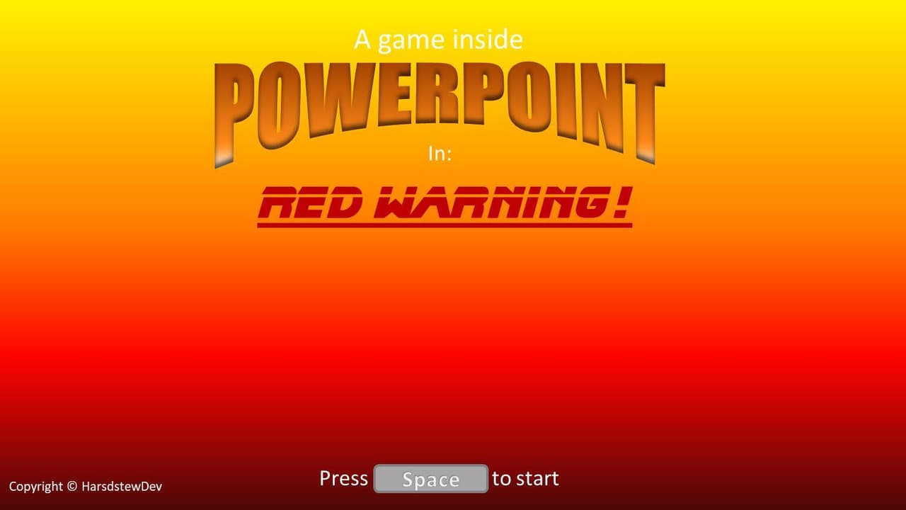 A game inside PowerPoint: Red warning! screenshot 2