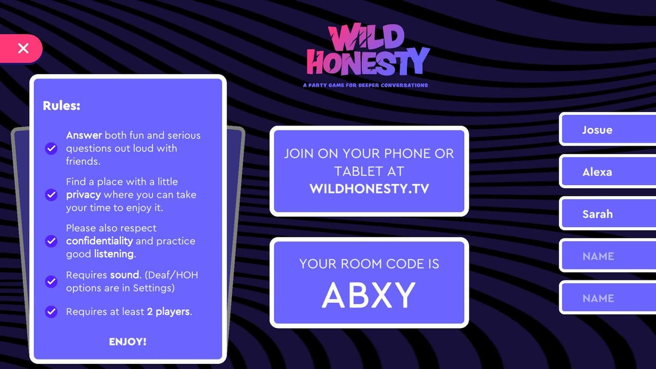 Wild Honesty: A party game for deeper conversations screenshot 2