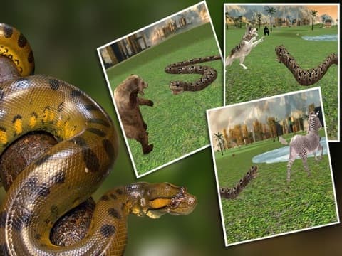 Real Anaconda Snake Simulator 3D: Hunt for wolf, bear, tiger & survive in the jungle screenshot 2