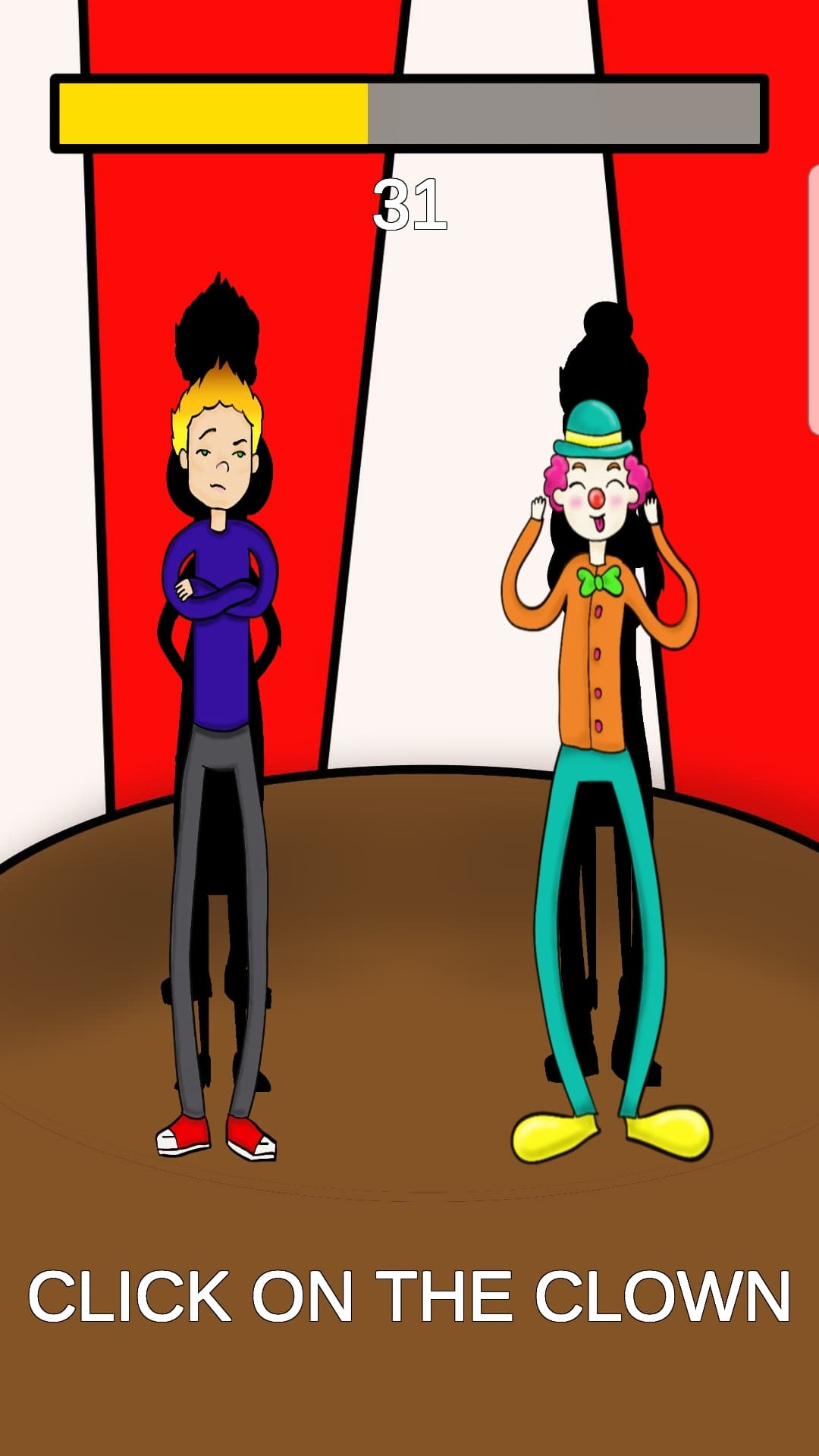 Click the clown
